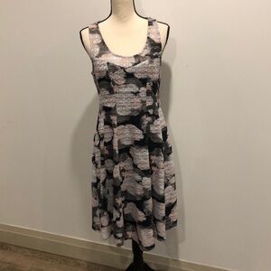 Thyme watercolour dress A line  style SZ S pink grey black